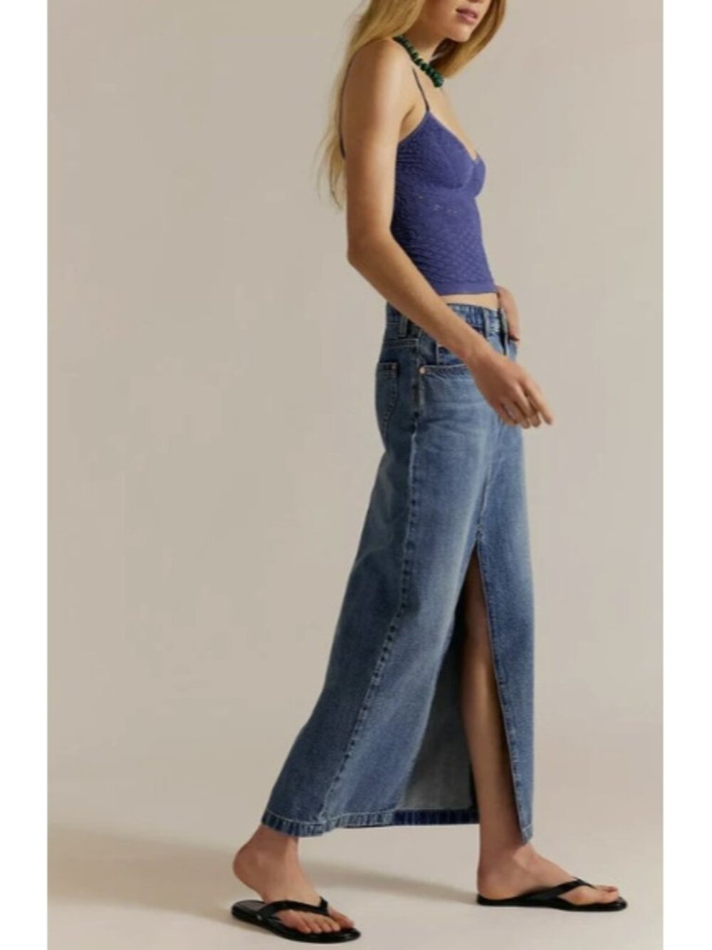 We The Free People Nothing Better Denim Maxi Skirt Little Things ( 31 )